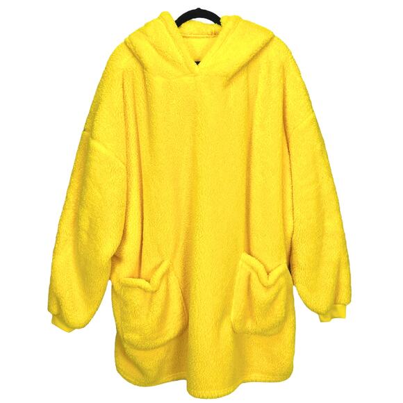 ONECOSPLAY Wearable SHERPA BLANKET HOODIE With Pockets YELLOW BEAR One Size - Picture 3 of 8